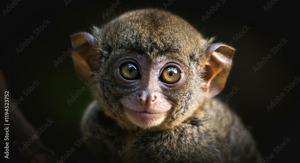 Fototapeta premium Adorable monkey with expressive eyes, showcasing its playful nature