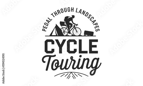 Cycle Touring Vector Clipart Set with Adventure and Outdoor Themes
