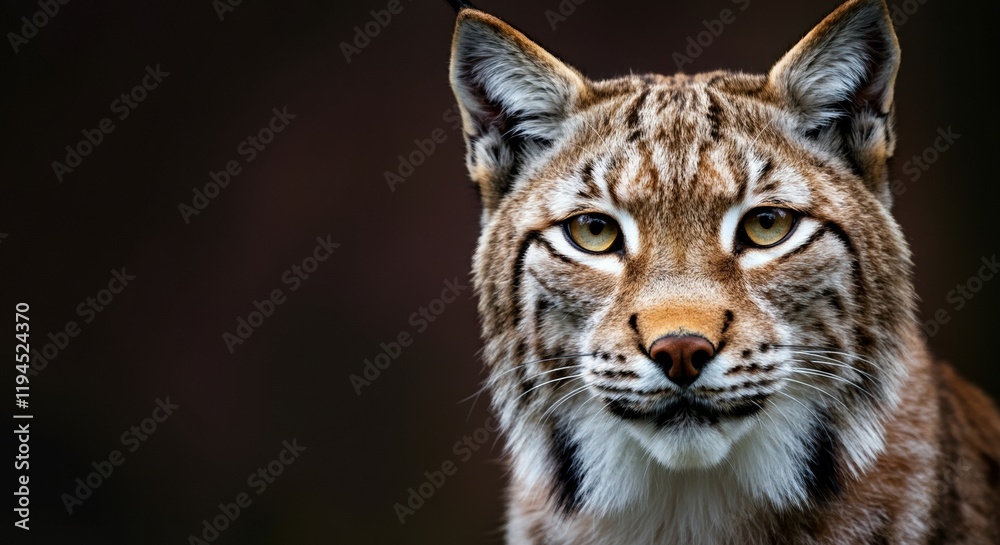 Close-up of a majestic lynx showcasing its striking features Close-up of a majestic lynx showcasing its striking features