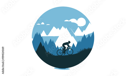 Cycle Touring Vector Clipart Set with Adventure and Outdoor Themes