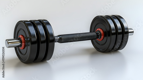 a dumb barbell with a red knob