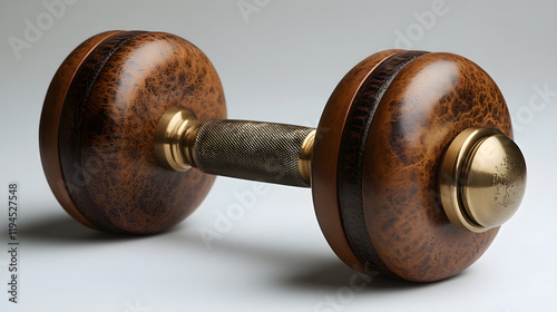 a wooden dumb with a metal handle