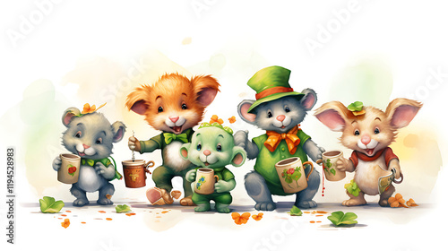 Elegant Green St. Patrick's Day Background with Shamrocks
