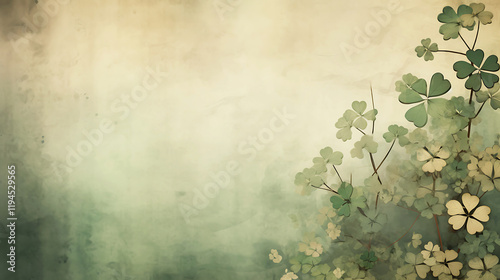 Lucky St. Patrick's Day Background Featuring Clovers and Irish Charm
