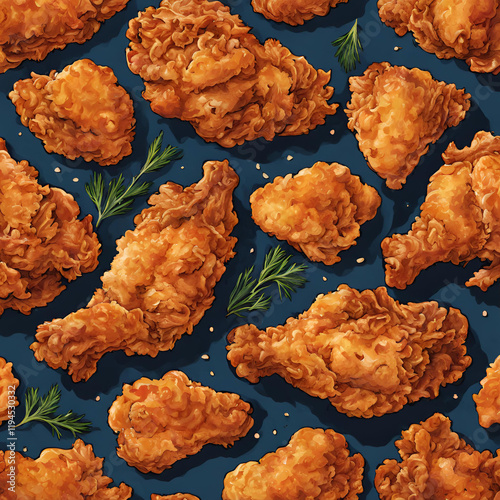 Bunch of crispy fried chicken