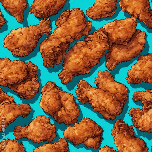 Bunch of crispy fried chicken