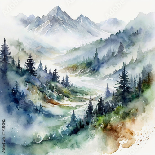 snow covered mountains