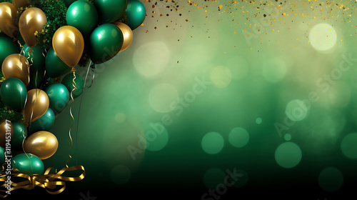 Vibrant St. Patrick's Day Background with Shamrocks and Golden Coins