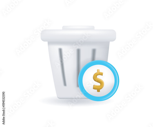 Waste recycling processing budget concept