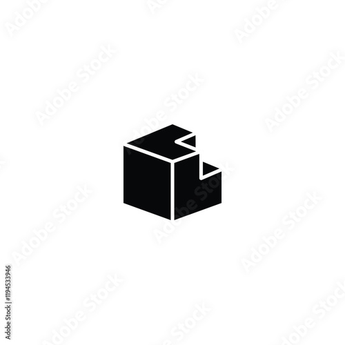 Geometric Cube Icon for Design and 3D Concepts