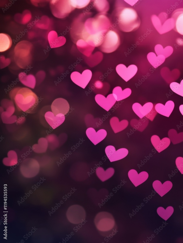 Pink heart bokeh background for Valentine's Day. Pink heart bokeh background for Valentine's Day.