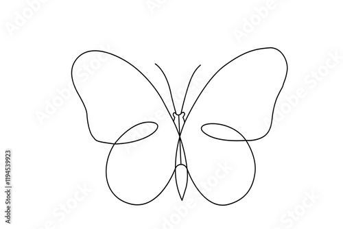 Continuous one-line drawing of beautiful butterflies for the company logo identity with outline vector illustration.