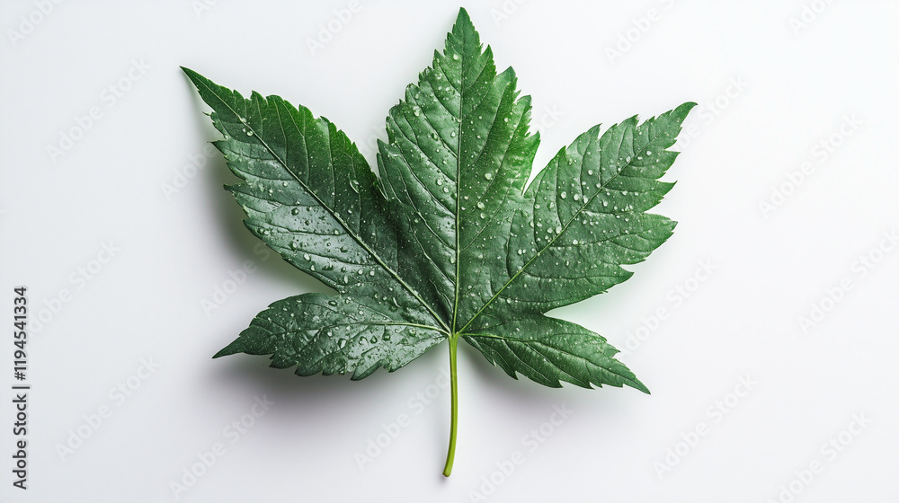 A green leafnis centered against a white background A green leafnis centered against a white background