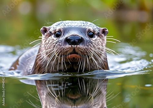 otter in a pond