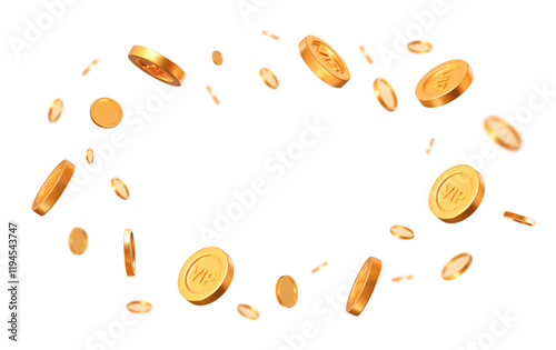 3d flying golden Vip coins on white isolated background. Rich or casino luck concept. Precious expensive treasure. Stock vector illustration.	