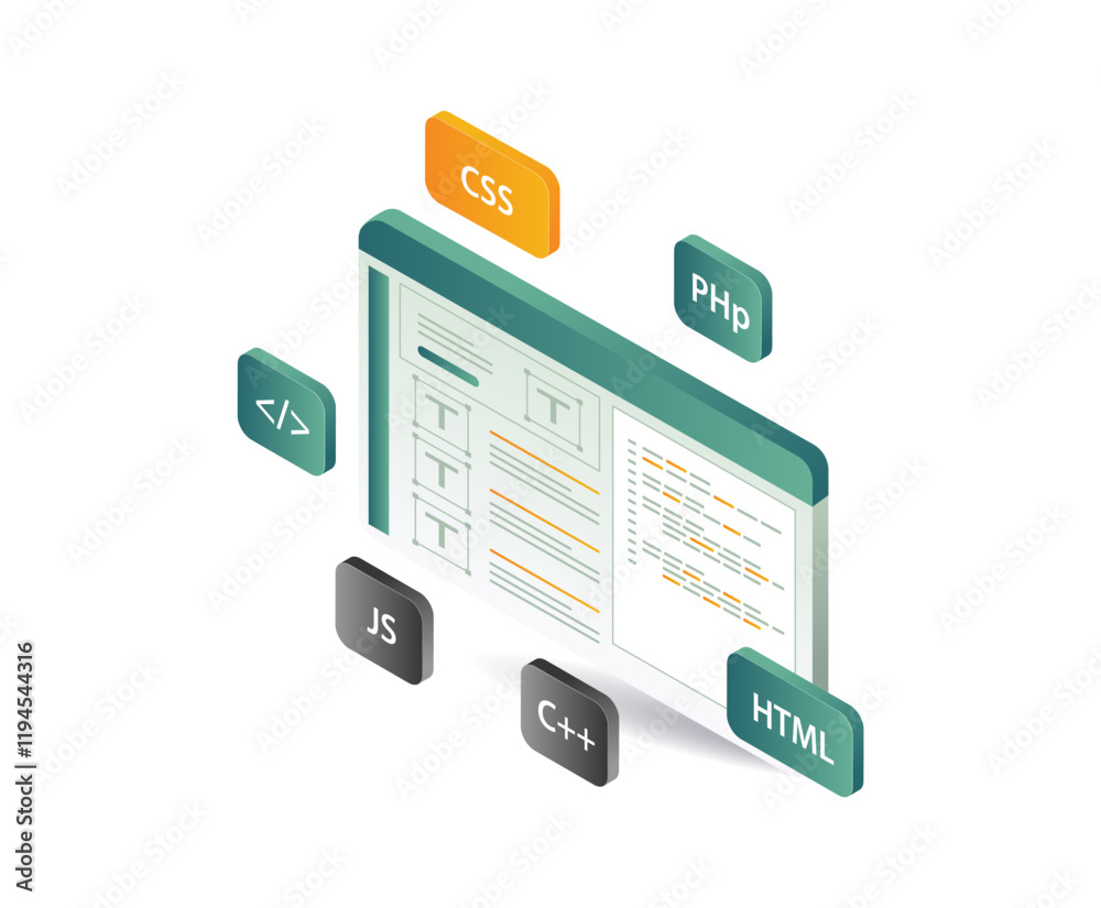 Obraz premium Application developer with programming language