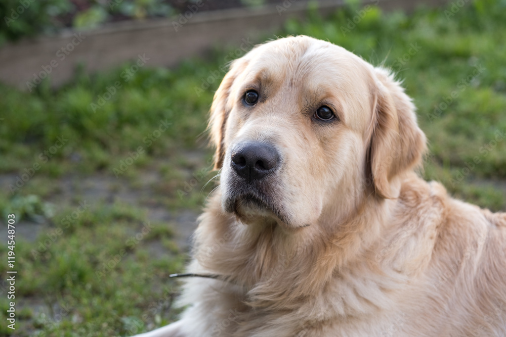 dog muzzle golden retriever looking at owner dog muzzle golden retriever looking at owner