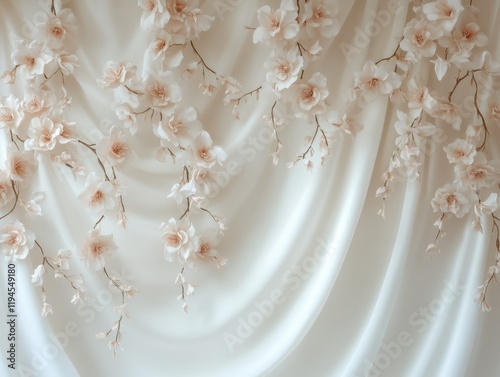 Elegant White and Pink Flower Wall Decoration