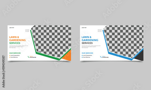 Lawn and Gardening service web banner design.