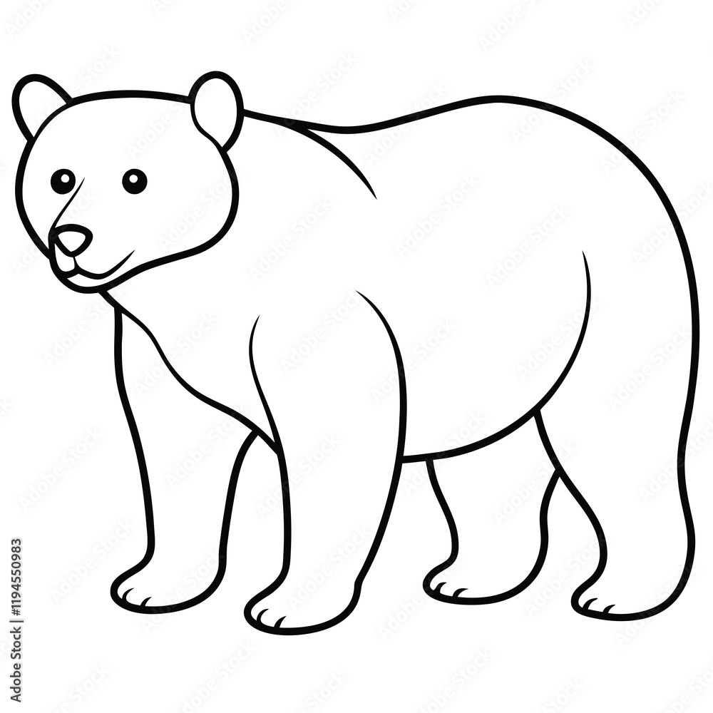 polar bear line art hand draw coloring page for kids polar bear line art hand draw coloring page for kids
