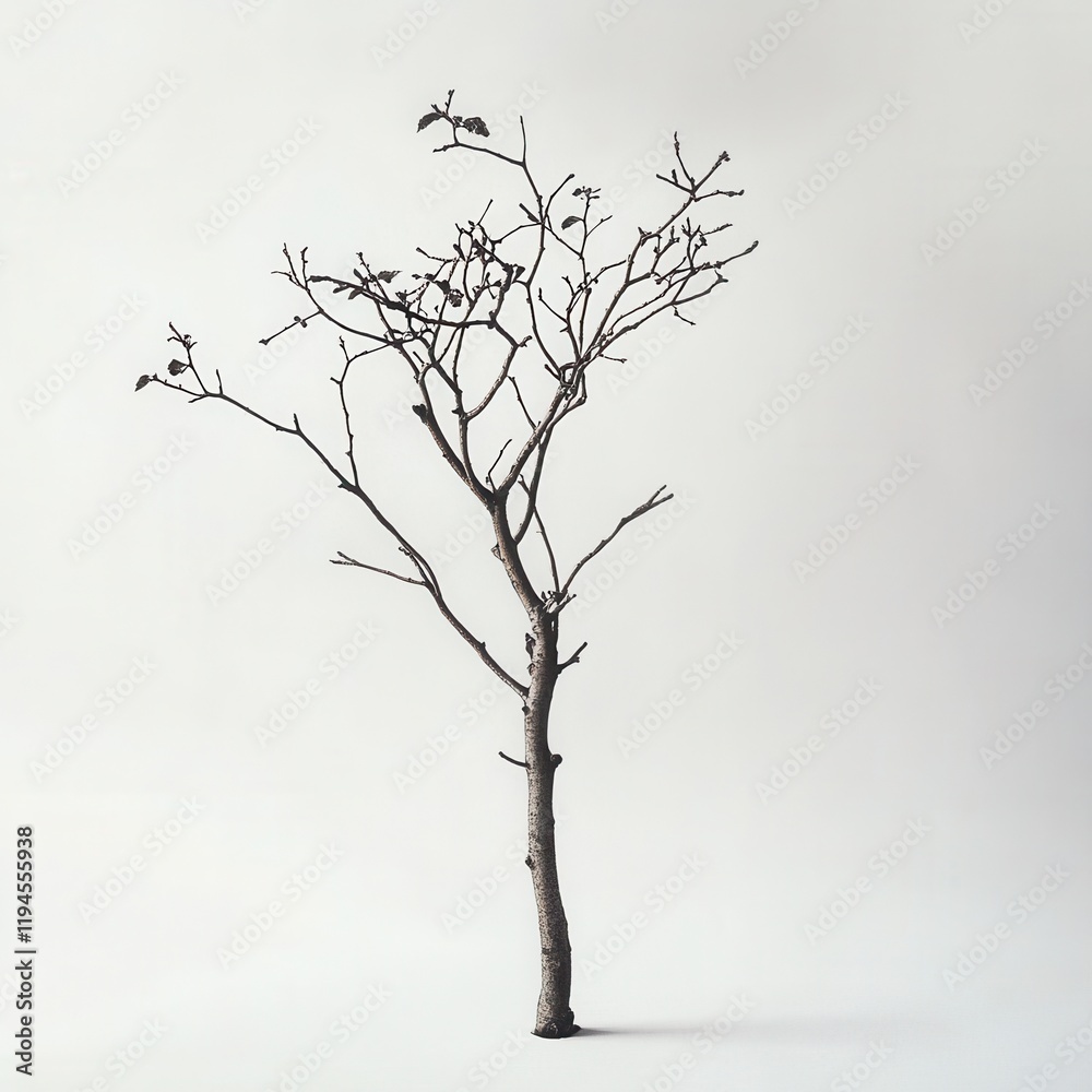 Obraz premium Bare tree studio shot, white background