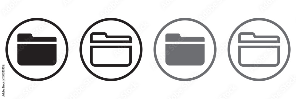File folder icons. Simple document folder designs. File folder icons. Simple document folder designs.