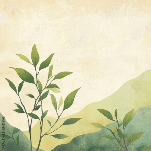 Serene Japanese Garden Landscape with Matcha Tea Inspiration