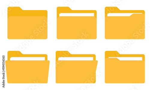 File folder icon set. Design for app, logo etc. Vector EPS 10