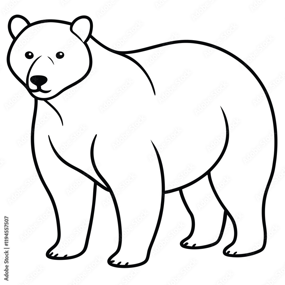 polar bear line art hand draw coloring page for kids polar bear line art hand draw coloring page for kids