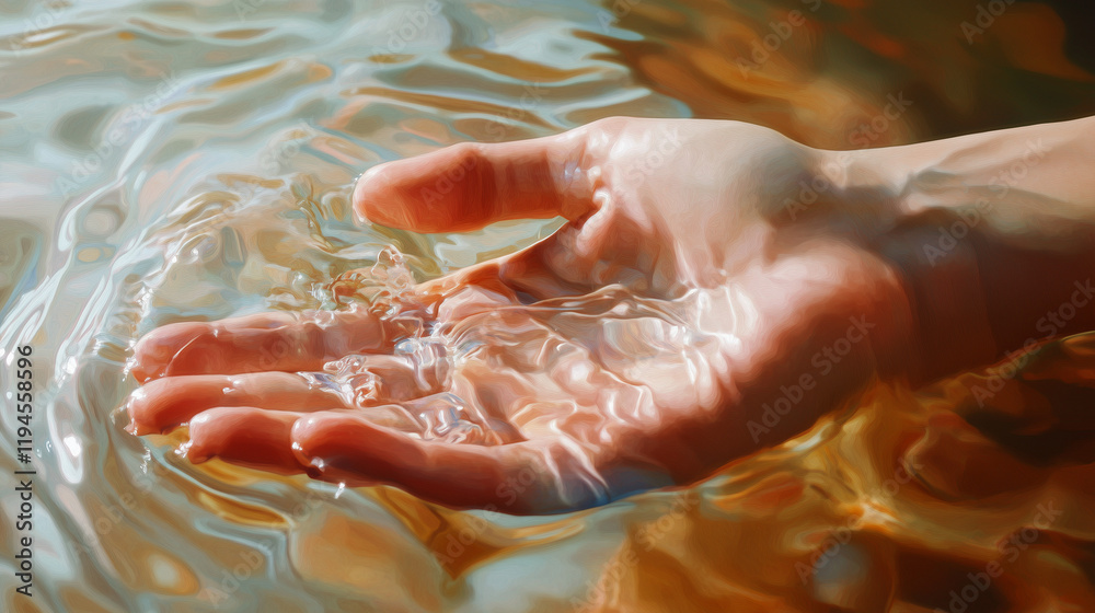 Hand in water