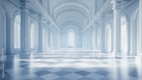 Grand Hall Interior Palace, Columns, Sunlight, Empty, Event