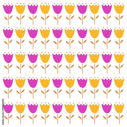 SPRING SUMMER FLORAL RETRO PATTERN TEXTURE BACKGROUND VECTOR