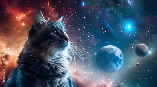 Science Fiction Space Wallpaper Cat Astronaut Galaxy

 photo