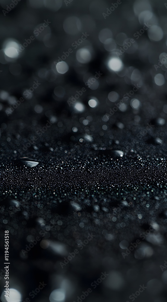 Fototapeta premium Dark Water Drops: Abstract Macro Photography
