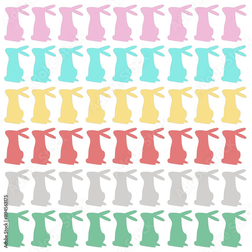 SPRING COLORFUL BUNNIES PATTERN TEXTURE BACKGROUND VECTOR