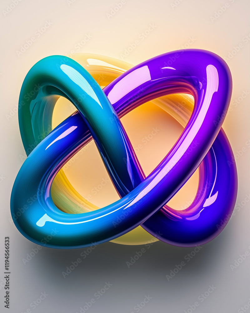 Abstract shape with colorful design and glossy finish in graphic art style Abstract shape with colorful design and glossy finish in graphic art style