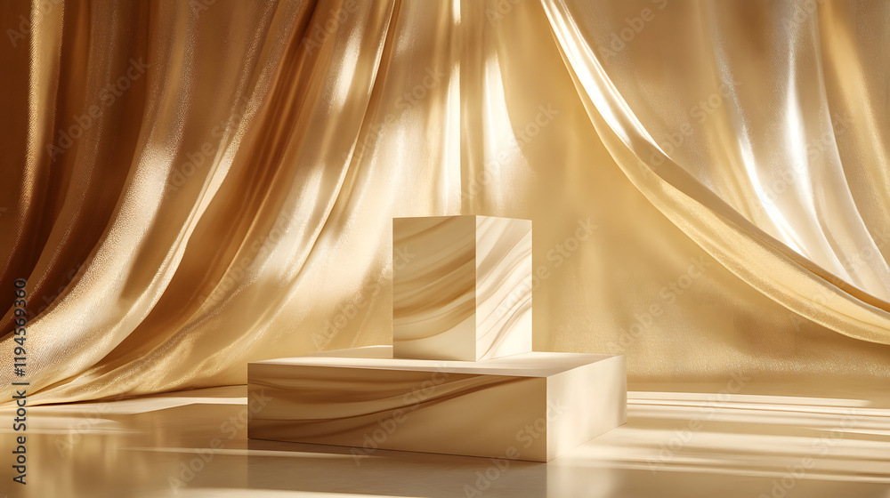 Obraz premium Smooth golden fabric with light reflecting off its surface.