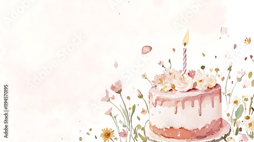 A cake with flowers on top of it