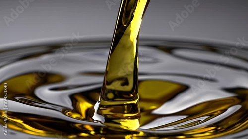 Pouring olive oil closeup view