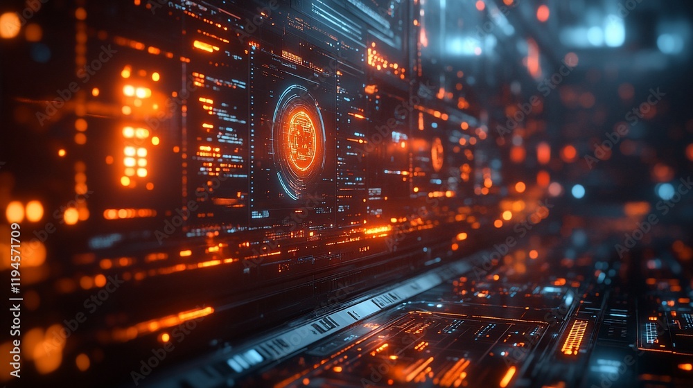 Futuristic Interface: Digital World's Glowing Core Futuristic Interface: Digital World's Glowing Core