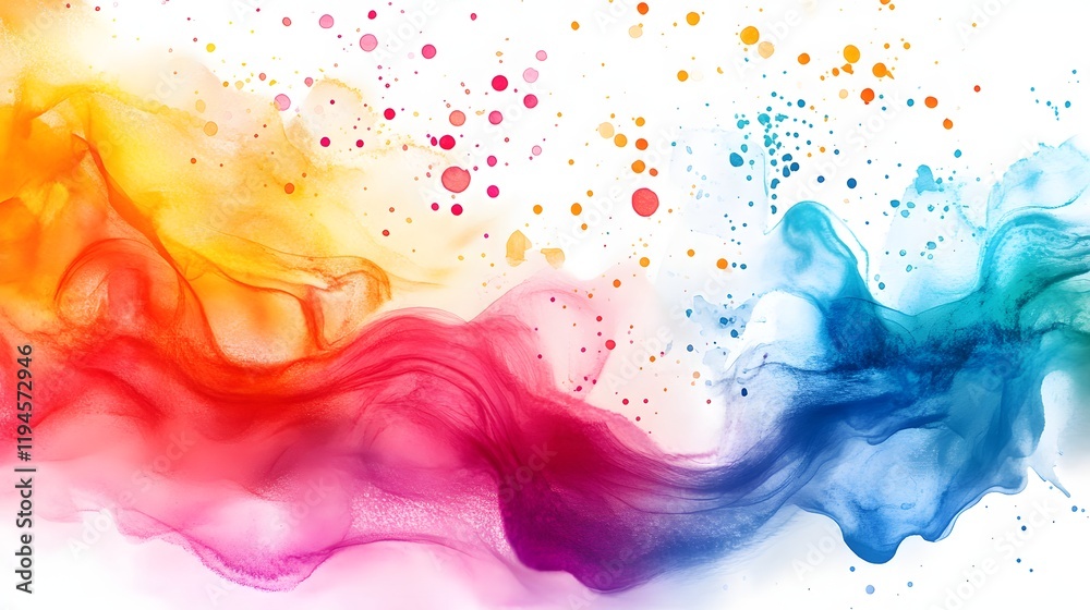 Fototapeta premium Abstract Colorful Ink Waves and Splashes
