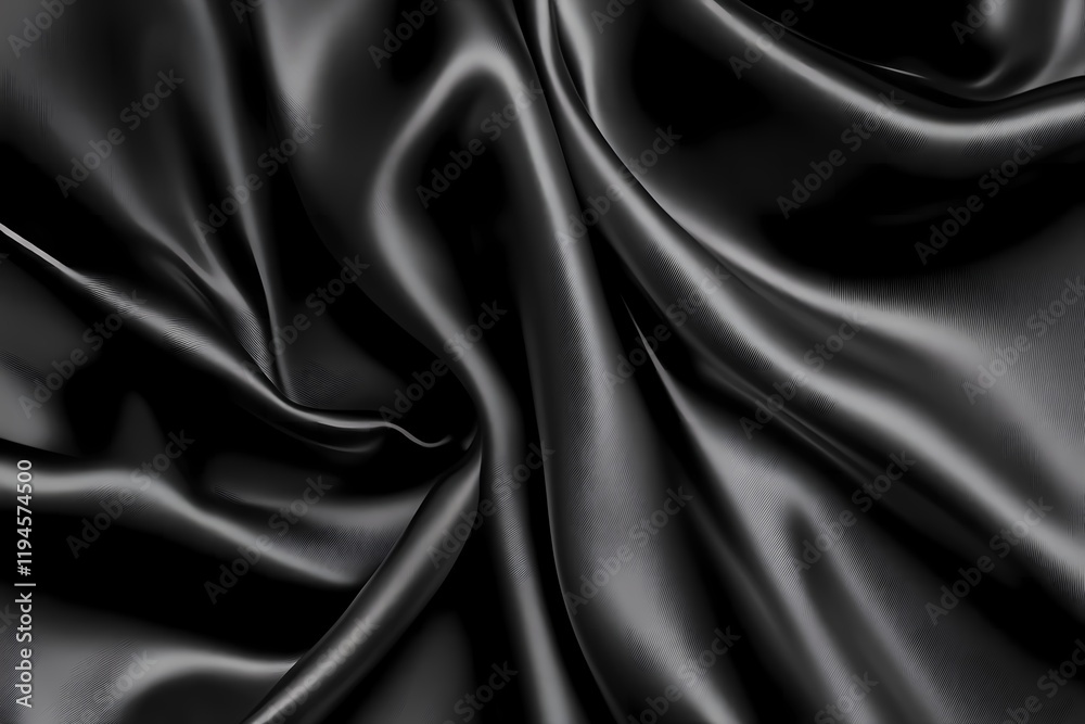 Obraz premium Draped Black Silk Fabric Abstract Texture