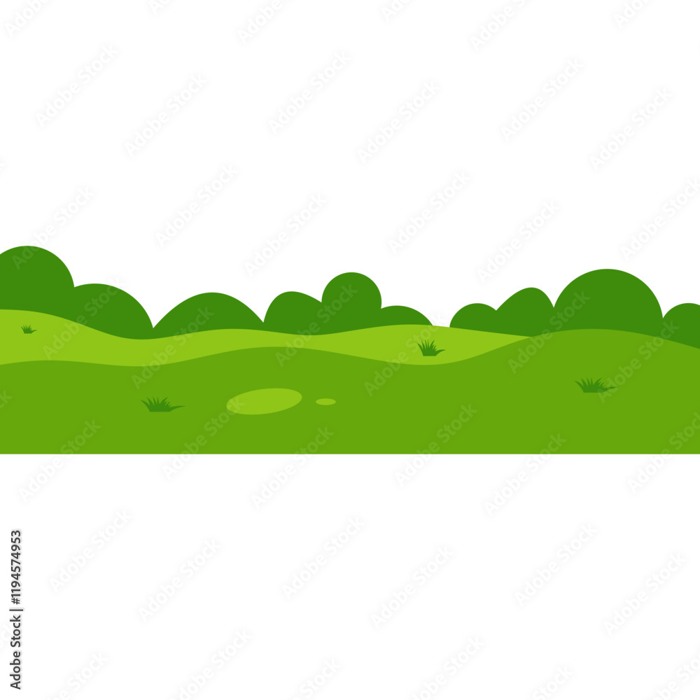 Fototapeta premium Green Field Illustration