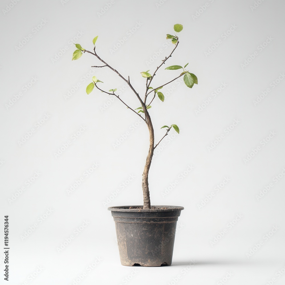 Young tree potted, studio, growth, spring Young tree potted, studio, growth, spring