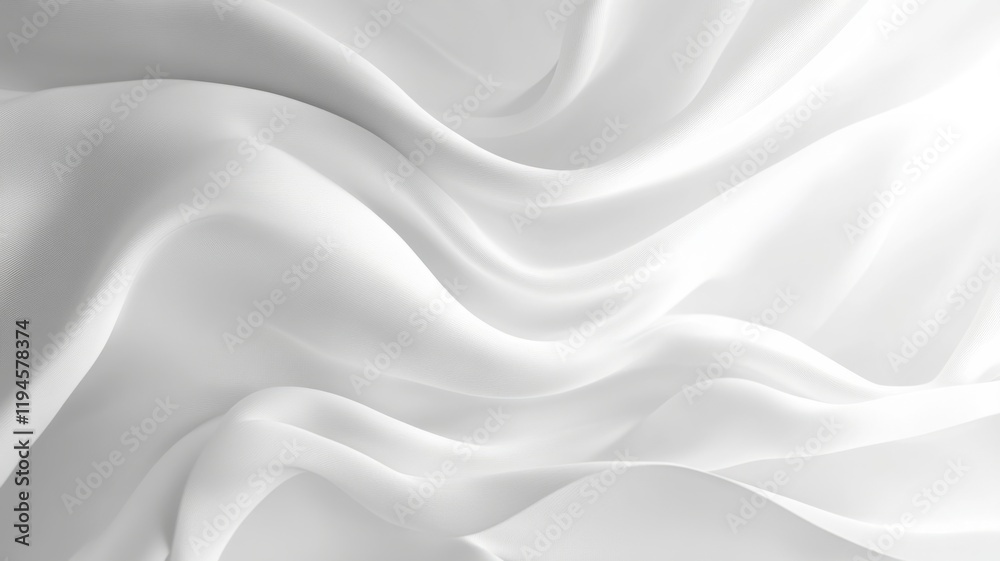 Fototapeta premium Abstract White Fabric Texture Background: Soft, Smooth Waves