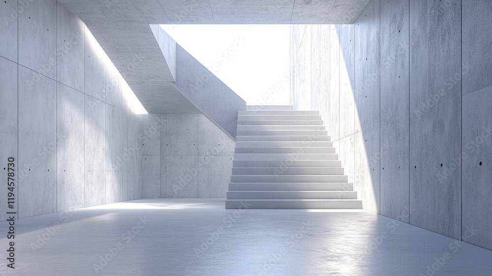Obraz premium Concrete stairs ascend to light