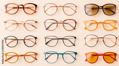Collection of Stylish Eyeglasses in Various Colors and Designs for Fashionable Eyewear Options
