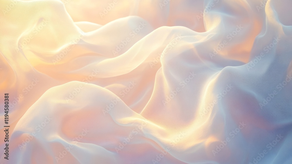 Fototapeta premium Soft Draped Fabric in Warm Sunlight