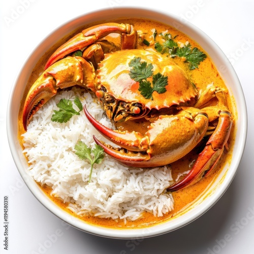 Crab cooked in a rich coconut curry  photo