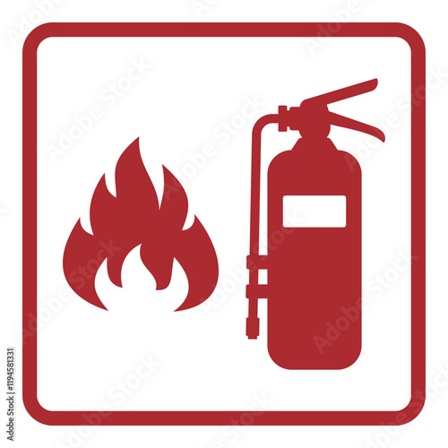 Fire extinguisher signs set